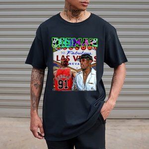 Dennis Rodman NBA Bootleg Unisex Black T-shirt